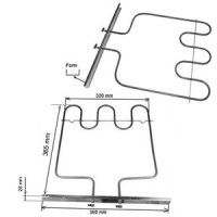 Нагревательный элемент духовки нижний indesit ariston C00016435 